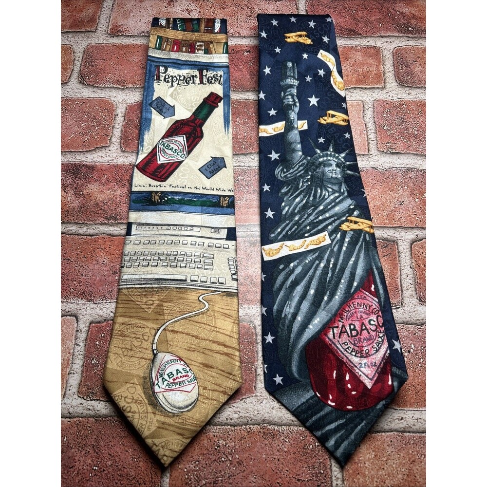 2 - Men’s Vintage Tabasco Tie Neck Tie Hot Sauce